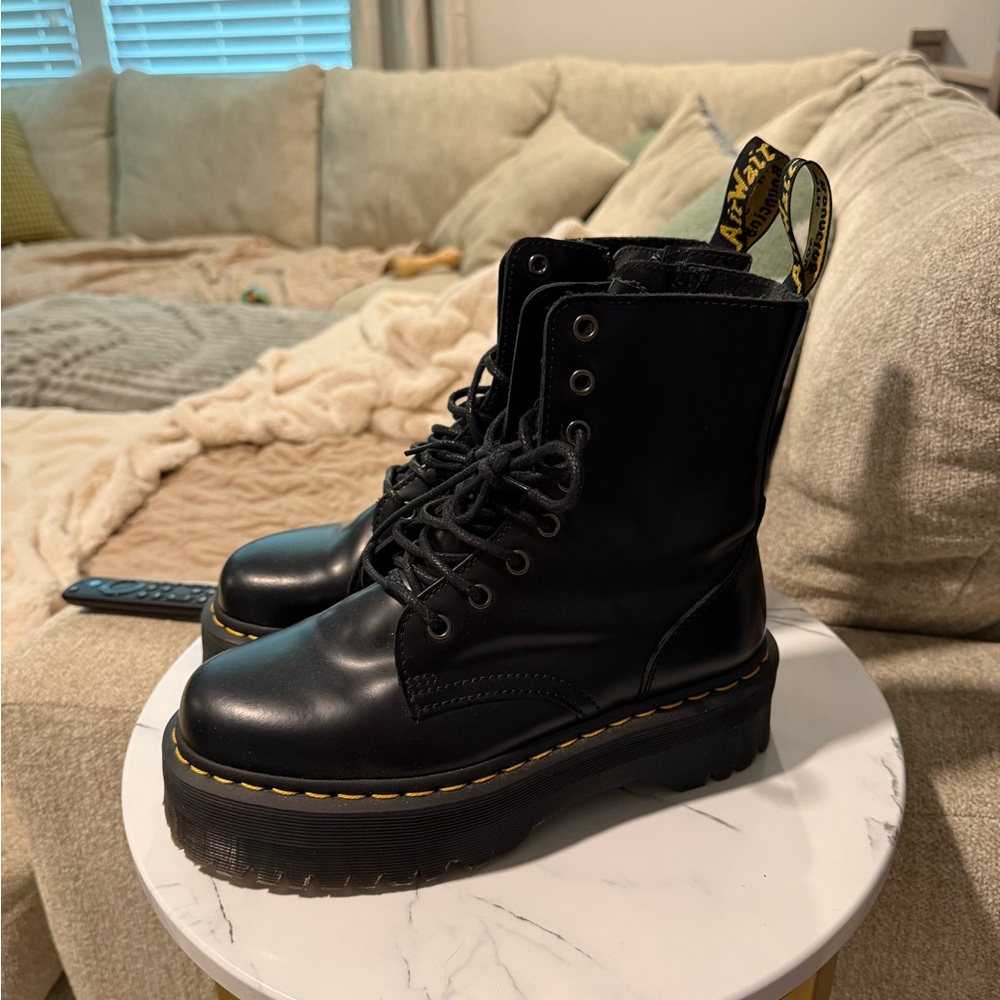 Dr. Martens Black Platform Combat Boots